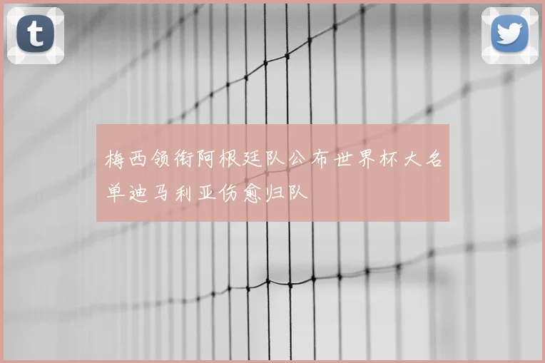 梅西领衔阿根廷队公布世界杯大名单迪马利亚伤愈归队